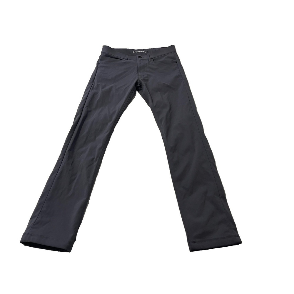 Western Rise AT Pants Stretch Tech Hiking 31x32 Mens Grey Commuter Nylon